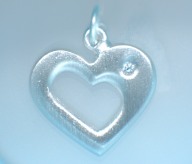 Hjärta silver med finaste diamant från 600:-