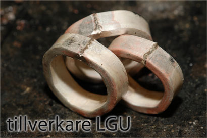Ihop ldda ringar med hrt silver slaglod